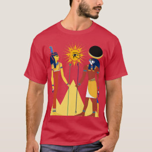 Egyptian Gods Maat and Horus under the Eye of Ra P T-Shirt