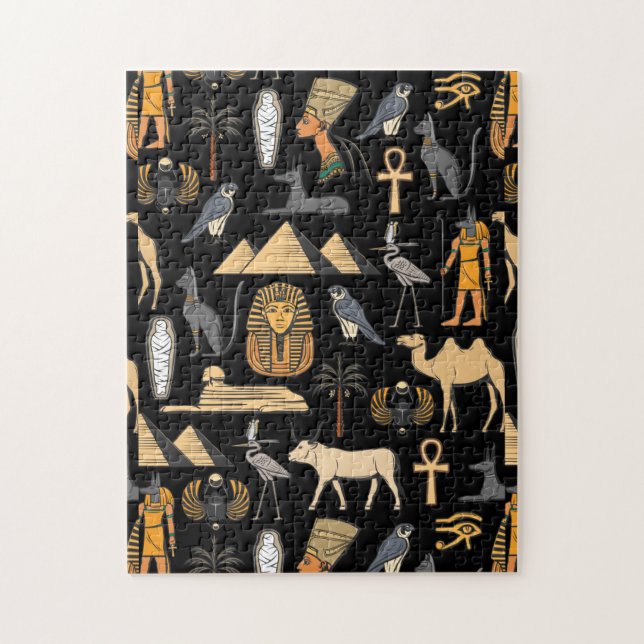  Egyptian Hieroglyphic Symbol Pattern Background   Puzzle (Vertikal)