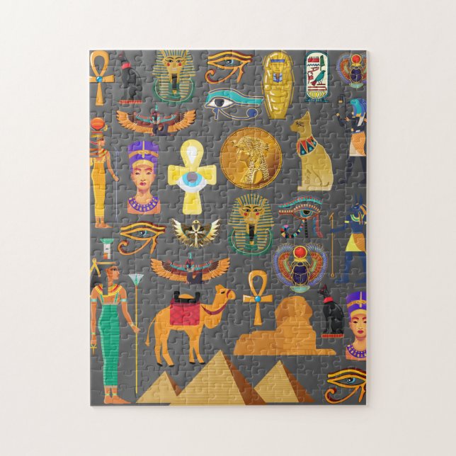 Egyptian Hieroglyphic Symbol Pattern pharaoh      Puzzle (Vertikal)