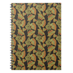 Egyptian Lotus and Papyrus, Black Spiral Notebook Notizblock