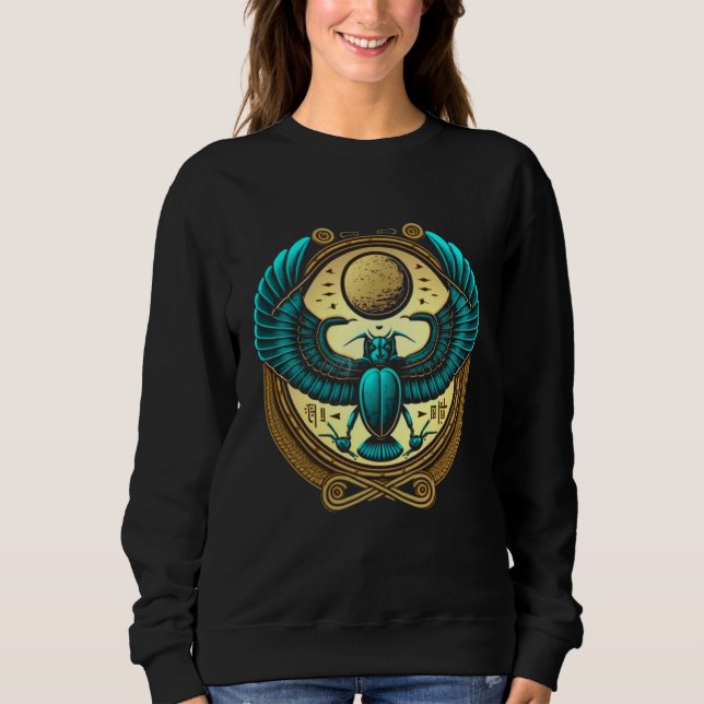 Egyptian Scarab Beetle Ankh Eye Of Horus Ancient S Sweatshirt (Vorderseite)