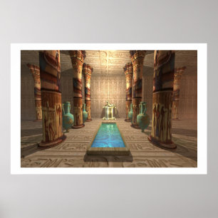 EGYPTIAN TEMPLE PRINT POSTER