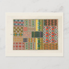 Egyptian textiles and patterns postcard postkarte