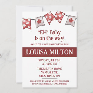 "Eh" Baby ist unterwegs! Canada Day Baby Shower Einladung