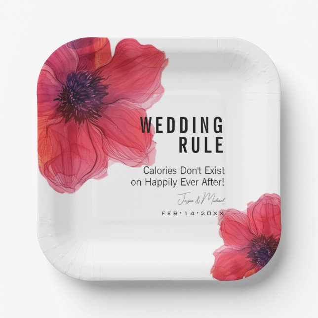 Ehe! Anemone Dreamscape Wedding Pappteller (Vorderseite)