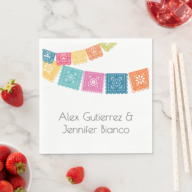 Ehe - Boda - Hochzeit Papel Picado Serviette (Beispiel)