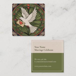 Ehe Celebrant Art Nouveau Style Quadratische Visitenkarte