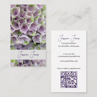 Ehe Celebrant Simple Mauve Floral Visitenkarte