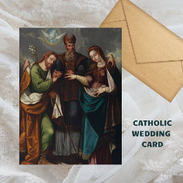 Ehe der Jungfrau Religiöse Christliche Hochzeit Postkarte