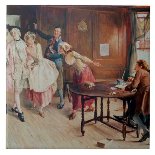 Ehe in der Fleet Street, 1898 (Öl auf Leinwand) Fliese (Vorderseite)