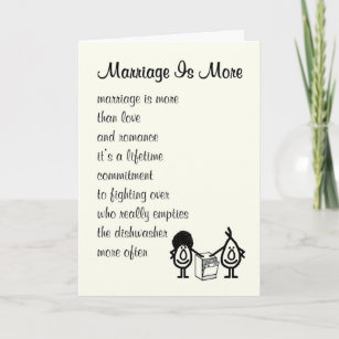 Ehe ist mehr - lustiges Hochzeitgedicht Karte