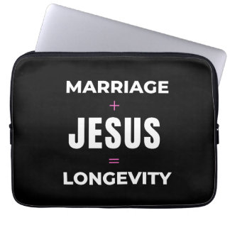Ehe + Jesus = Langlebigkeit Laptopschutzhülle