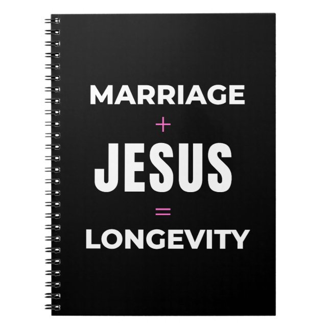 Ehe + Jesus = Langlebigkeit Notizblock (Vorderseite)