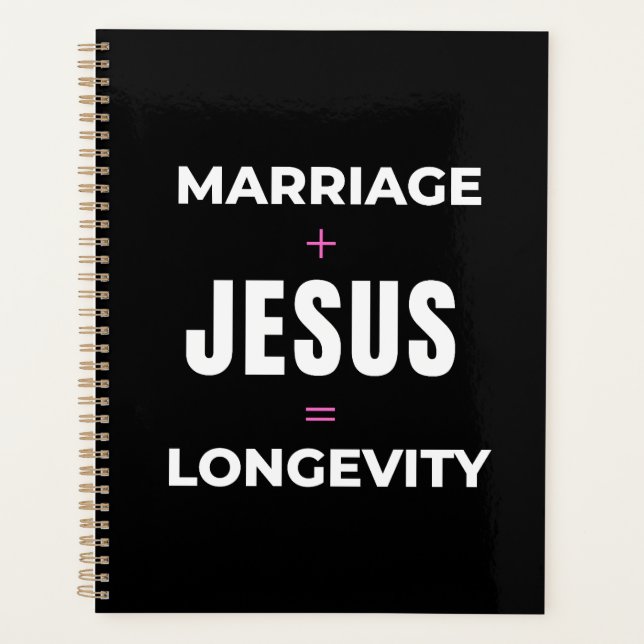 Ehe + Jesus = Langlebigkeit Planer (Vorderseite)