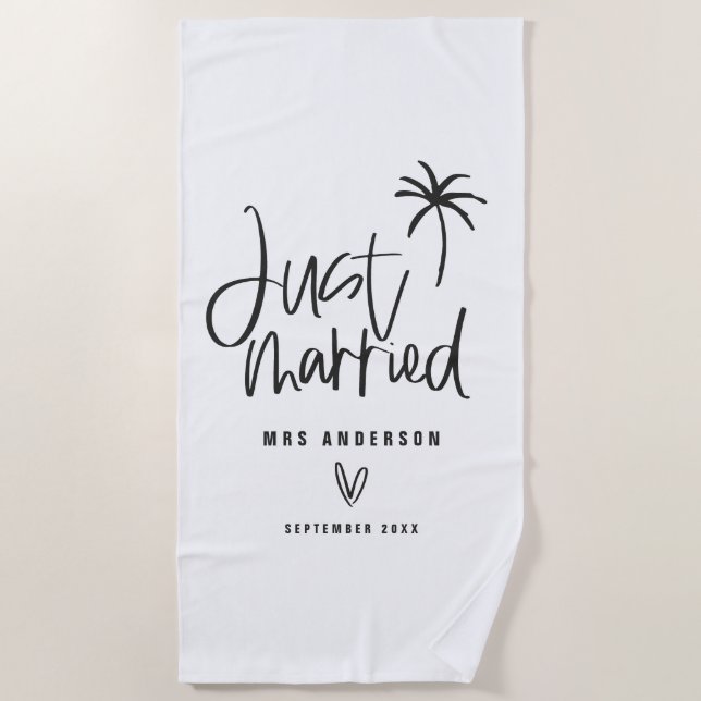 Ehe Palmen Hochzeitsgeschenk Strand Strandtuch (Vorderseite)