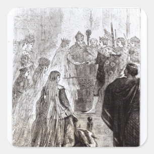 Ehe von Edward II. und Isabella von Frankreich Quadratischer Aufkleber