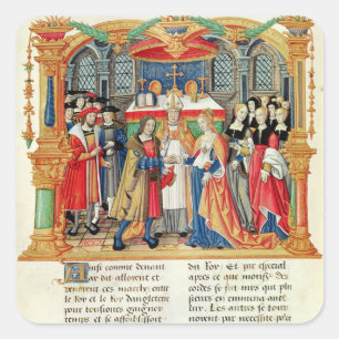 Ehe von Maria von Burgund und Maximilian I Quadratischer Aufkleber