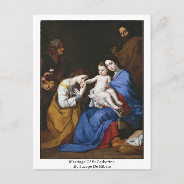 Ehe von St. Catherine durch Jusepe de Ribera Postkarte (Vorderseite)