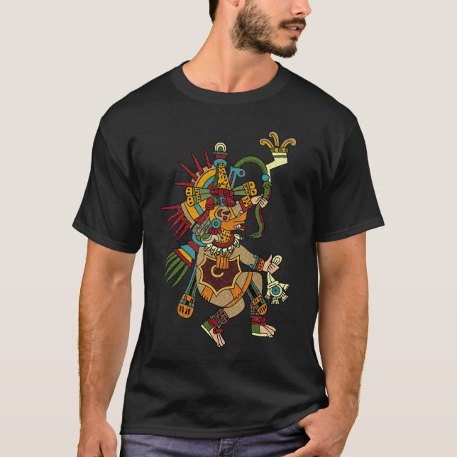 Ehecatl Aztec Art T-Shirt (Vorderseite)