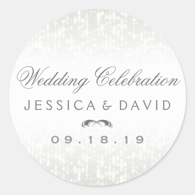 Ehefeiern Runde Namen und Datum Aufkleber (Vorderseite)