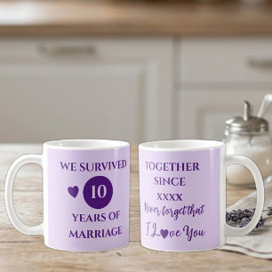 Ehefrau 10 Jahre Ehe beste Jahr violett Kaffeetasse