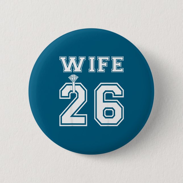 Ehefrau 2026 Ehemann passende Verlobungsparty Button (Vorderseite)