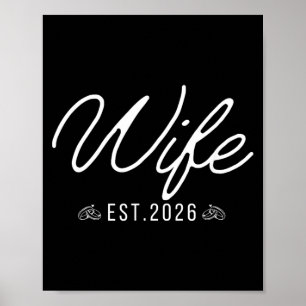 Ehefrau 2026 Verheiratete Paare Hochzeit Verlobung Poster