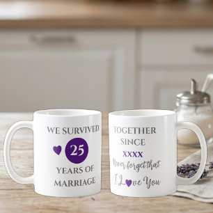 Ehefrau 25 Jahre Eheschließung lila Jahr Kaffeetasse