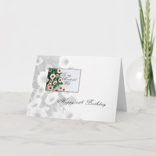 Ehefrau 75. Geburtstag Blume Karte (Vorderseite)