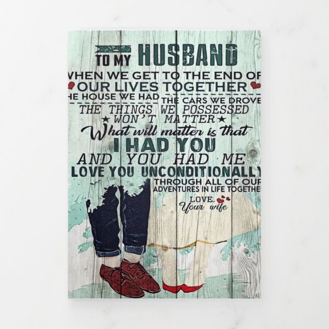 Ehefrau auf mein Geschenk für den Ehemann | Zum Eh Dreifach Gefaltete Ankündigung (Cover)