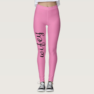 Ehefrau Baby Pink Black Niedlich Girly Chic Trendy Leggings