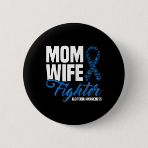 Ehefrau bekämpft Blauen Schleim Alopezie Bewusstse Button