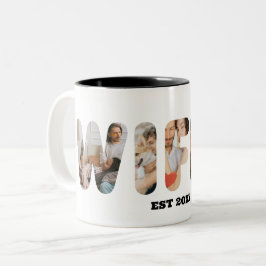 Ehefrau Benutzerdefiniertes Wort Foto-Collage Hoch Zweifarbige Tasse