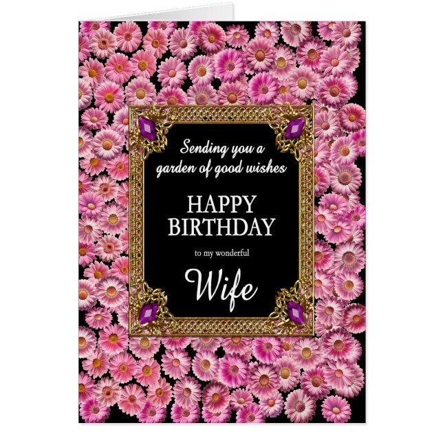 Ehefrau Birthday Pink Daisies (Vorne)