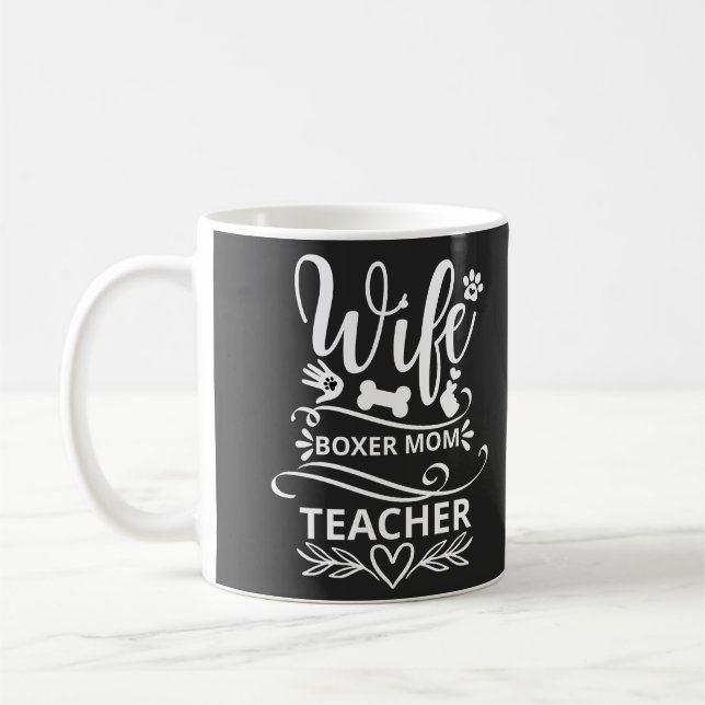 Ehefrau Boxer Mama Lehrerin Funny Dog Kaffeetasse (Links)