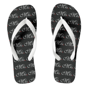 Ehefrau Bride Seiner Frau, die sich neu ernähren m Flip Flops