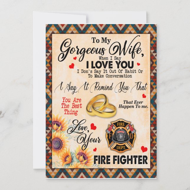 Ehefrau| Brief an meine Ehefrau Liebe von Husband Einladung (Vorderseite)