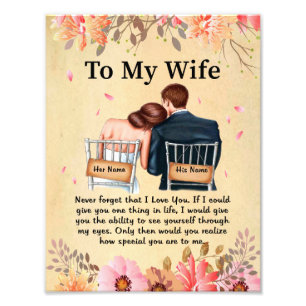 Ehefrau Brief an meine Ehefrau Liebe von Husband Fotodruck