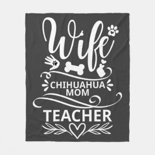 Ehefrau Chihuahua Mama Lehrerin Funny Dog Fleecedecke