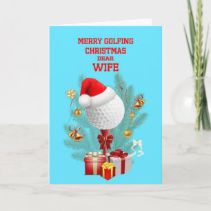 Ehefrau Christmas Golfball Feiertagskarte