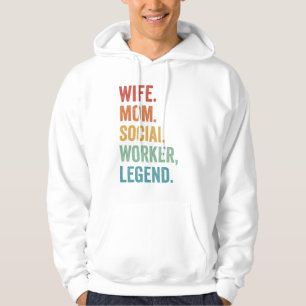 Ehefrau dad Sozialarbeiter Legend Mütter Tag Retro Hoodie