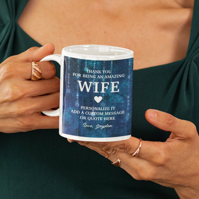 Ehefrau danke Ihnen herzliche Botschaft Personalis Kaffeetasse (Wife Thank You Heartfelt Message Personalized Coffee Mug
)