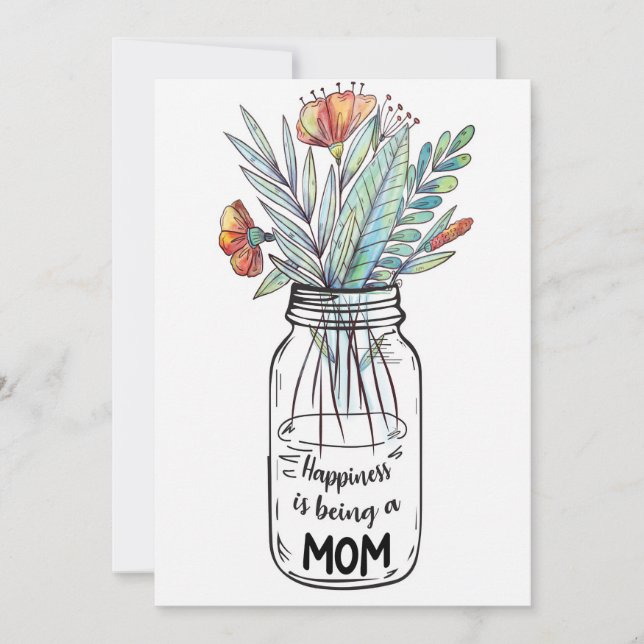 Ehefrau Das Glück der Kunst ist eine Mama Einladung (Vorderseite)