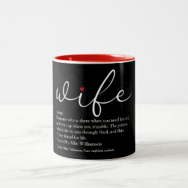 Ehefrau Definition Modernes Skript Rote Liebe Herz Zweifarbige Tasse