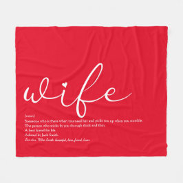 Ehefrau Definition Script Liebe Heart Red Fleecedecke