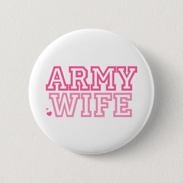 Ehefrau der Armee (rosa) Button (Vorderseite)