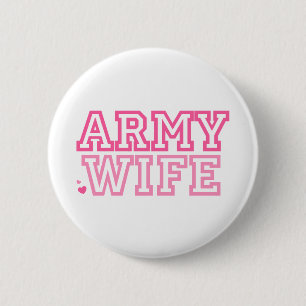 Ehefrau der Armee (rosa) Button