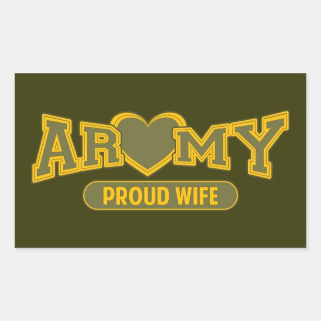 Ehefrau der Proud-Armee Rechteckiger Aufkleber (Vorderseite)