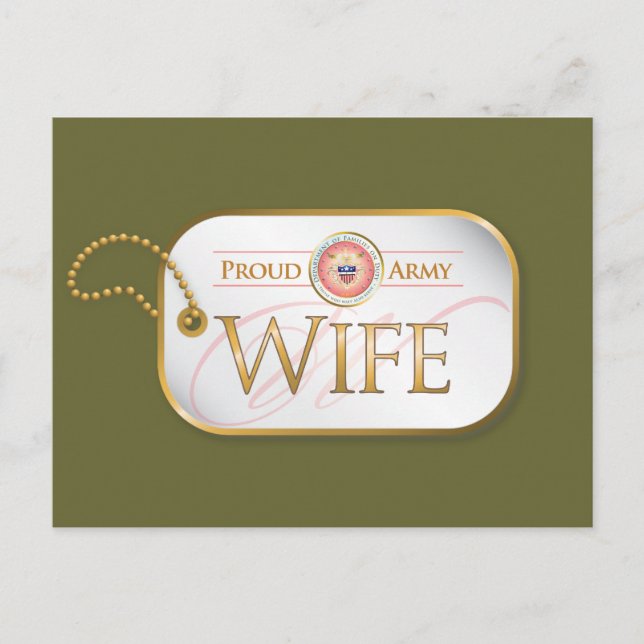 Ehefrau der rosa Proud-Armee Postkarte (Vorderseite)
