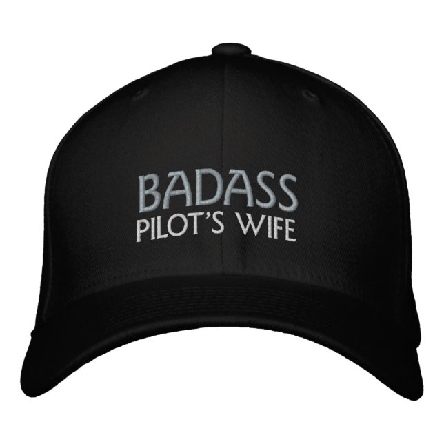 Ehefrau des Badass Pilot bestickte Hülle Baseballkappe (Vorderseite)
